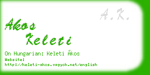 akos keleti business card